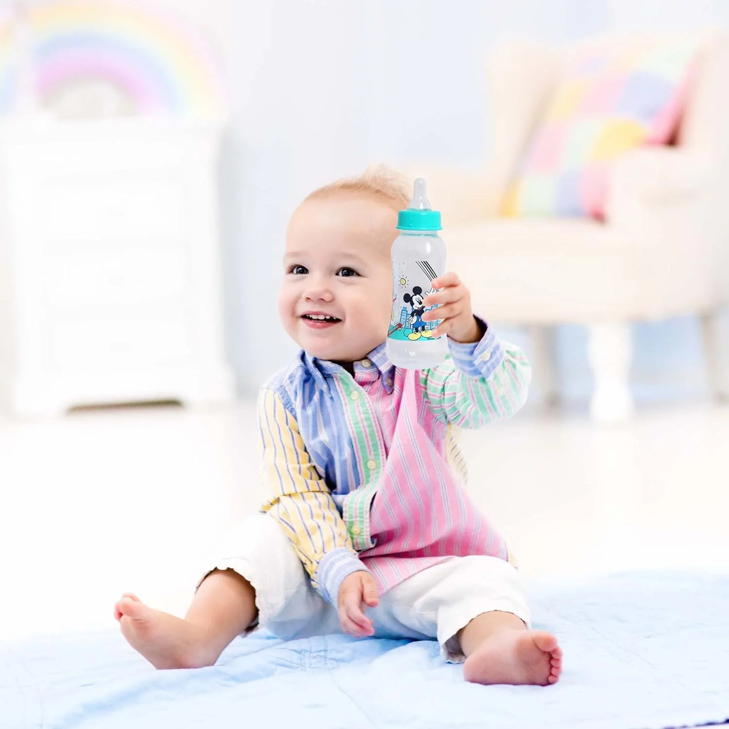 شیشه شیر کودک دیزنی میکی موس 9 اونس/250 میلی لیتر، جریان سریع، دارای سرشیشه سیلیکونی ضد چسبندگی، تمیز کردن آسان، فاقد BPA، 0+ ماه، محصول رسمی دیزنی، چند رنگ شیشه شیر کودک دیزنی میکی موس 9 اونس/250 میلی لیتر، جریان سریع، دارای سرشیشه سیلیکونی ضد چسبندگی، تمیز کردن آسان، فاقد BPA، 0+ ماه، محصول رسمی دیزنی، چند رنگ