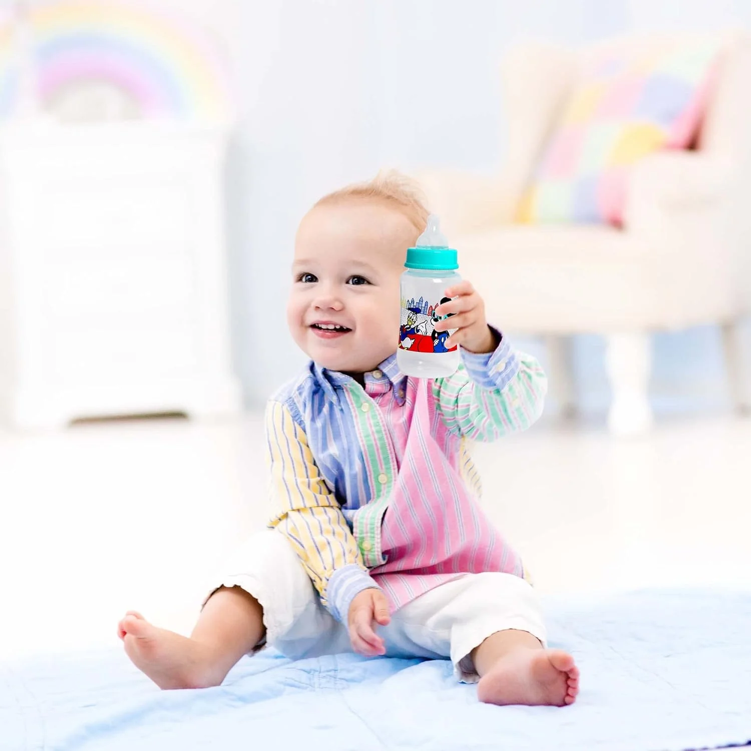 شیشه شیر کودک دیزنی میکی موس، 3+ ماه، 320 میلی لیتر 11 اونس، چند رنگ شیشه شیر کودک دیزنی میکی موس، 3+ ماه، 320 میلی لیتر 11 اونس، چند رنگ