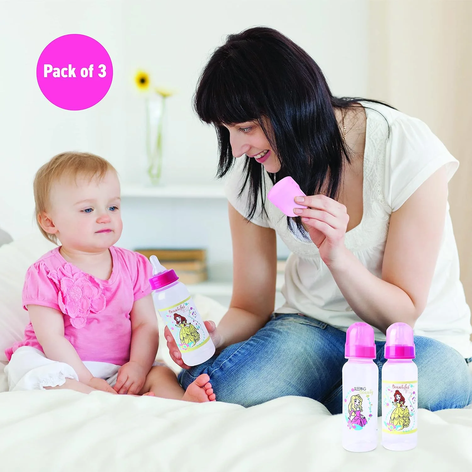 شیشه شیر کودک دیزنی پرنسس بدون BPA، 9 اونس (250 میلی لیتر)، 0+ ماه، بسته 3 عددی، Trha1690، چند رنگ شیشه شیر کودک دیزنی پرنسس بدون BPA، 9 اونس (250 میلی لیتر)، 0+ ماه، بسته 3 عددی، Trha1690، چند رنگ