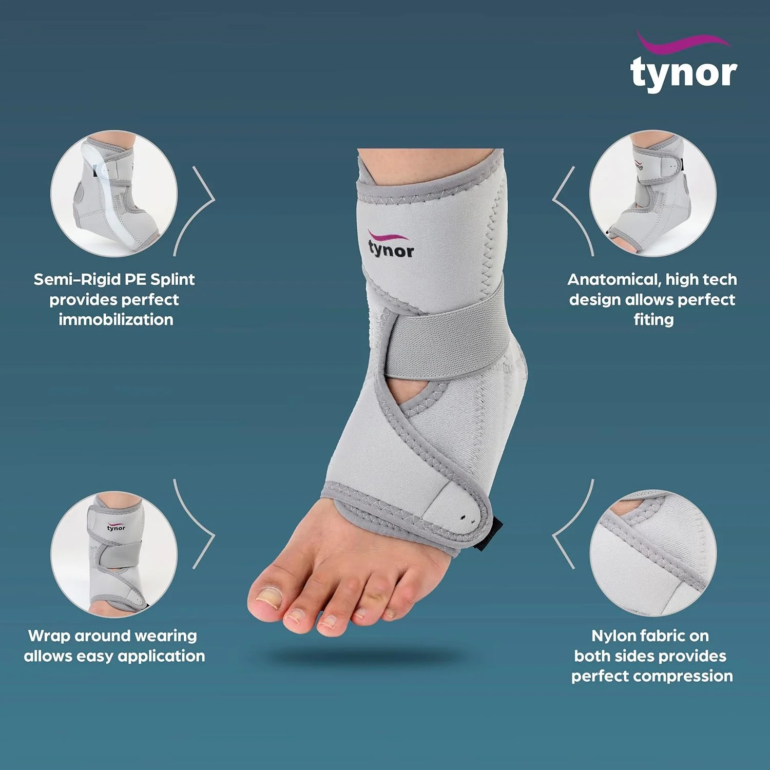 مچ بند طبی نئوپرنی Tynor، خاکستری، سایز یونیورسال، 1 عدد مچ بند طبی نئوپرنی Tynor، خاکستری، سایز یونیورسال، 1 عدد