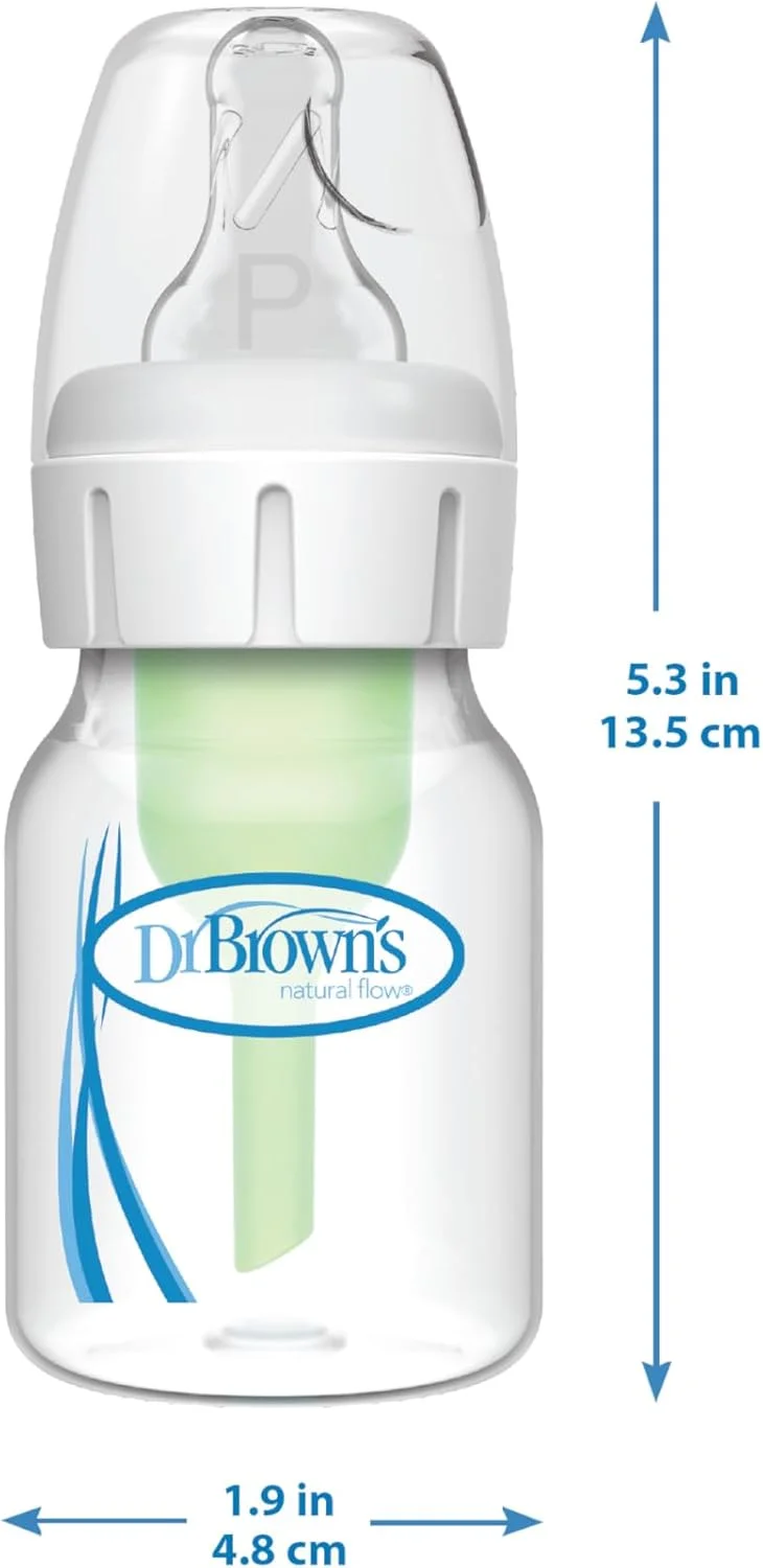 شیشه شیر ضد نفخ آپشنز پلاس باریک دکتر براون، 0+ ماهگی، جریان خیلی آهسته (4 عددی)، شیشه شیر برای کاهش قولنج (2 اونس/60 میلی لیتر) شیشه شیر ضد نفخ آپشنز پلاس باریک دکتر براون، 0+ ماهگی، جریان خیلی آهسته (4 عددی)، شیشه شیر برای کاهش قولنج (2 اونس/60 میلی لیتر)