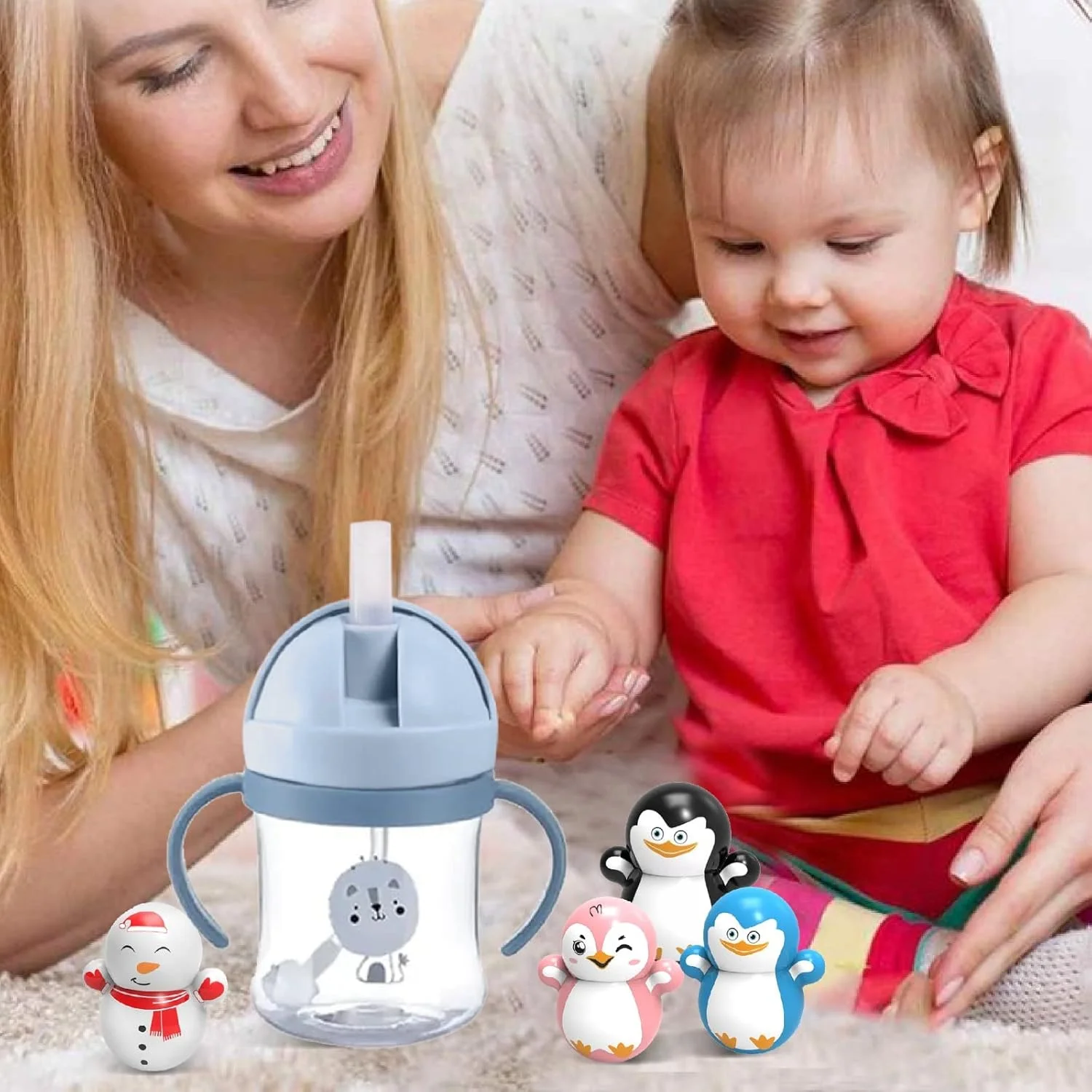 لیوان آبمیوه خوری 260 میلی لیتری GoIndigo با نی، دسته و دهانه نرم - بطری آب ضد چکه کودک با اسباب بازی های زیبا (آبی) لیوان آبمیوه خوری 260 میلی لیتری GoIndigo با نی، دسته و دهانه نرم - بطری آب ضد چکه کودک با اسباب بازی های زیبا (آبی)