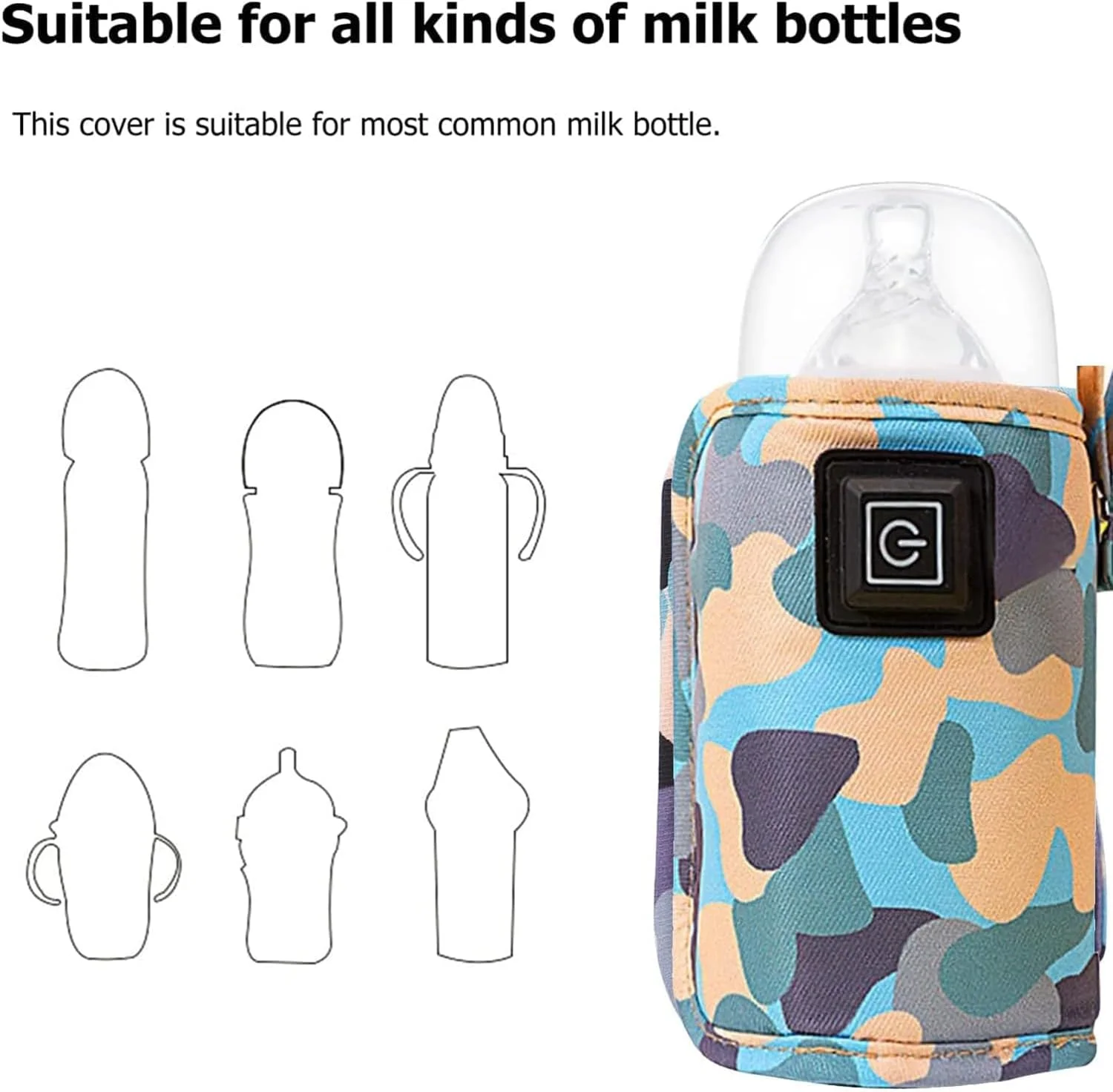 گرمکن شیشه شیر کودک Xspring با پوشش عایق، عایق شیشه شیر کودک USB قابل حمل، گرمکن شیشه شیر با قابلیت تنظیم دما در 3 حالت، گرمکن شیشه شیر مسافرتی برای داخل خانه، خارج از خانه، خرید و رانندگی (5 ولت، آبی)