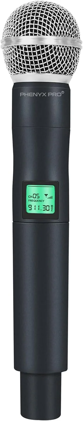 فرستنده میکروفون دستی UHF فلزی Phenyx Pro PTU-4000 911.3MHz با برد عملیاتی 260 فوت