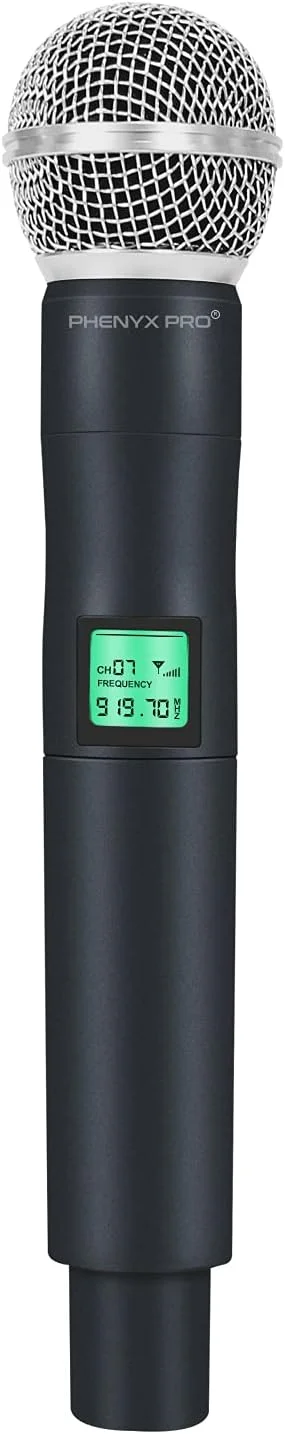 فرستنده میکروفون دستی UHF فلزی Phenyx Pro PTU-4000 919.7MHz با برد عملیاتی 260 فوت