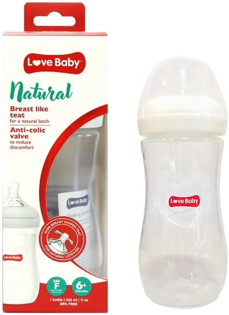 شیشه شیر نچرال لاو بیبی با جریان سریع 330 میلی لیتر شیشه شیر نچرال لاو بیبی با جریان سریع 330 میلی لیتر