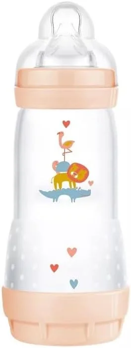 شیشه شیر ضد کولیک MAM از 4 ماهگی، 320 میلی لیتر، با 3 سرشیشه سیلیکونی جریان سریع، جذب آسان، خود استریل شونده و تمیز کردن آسان، ضد کولیک ایزی استارت، صورتی مات، 1 عدد شیشه شیر ضد کولیک MAM از 4 ماهگی، 320 میلی لیتر، با 3 سرشیشه سیلیکونی جریان سریع، جذب آسان، خود استریل شونده و تمیز کردن آسان، ضد کولیک ایزی استارت، صورتی مات، 1 عدد