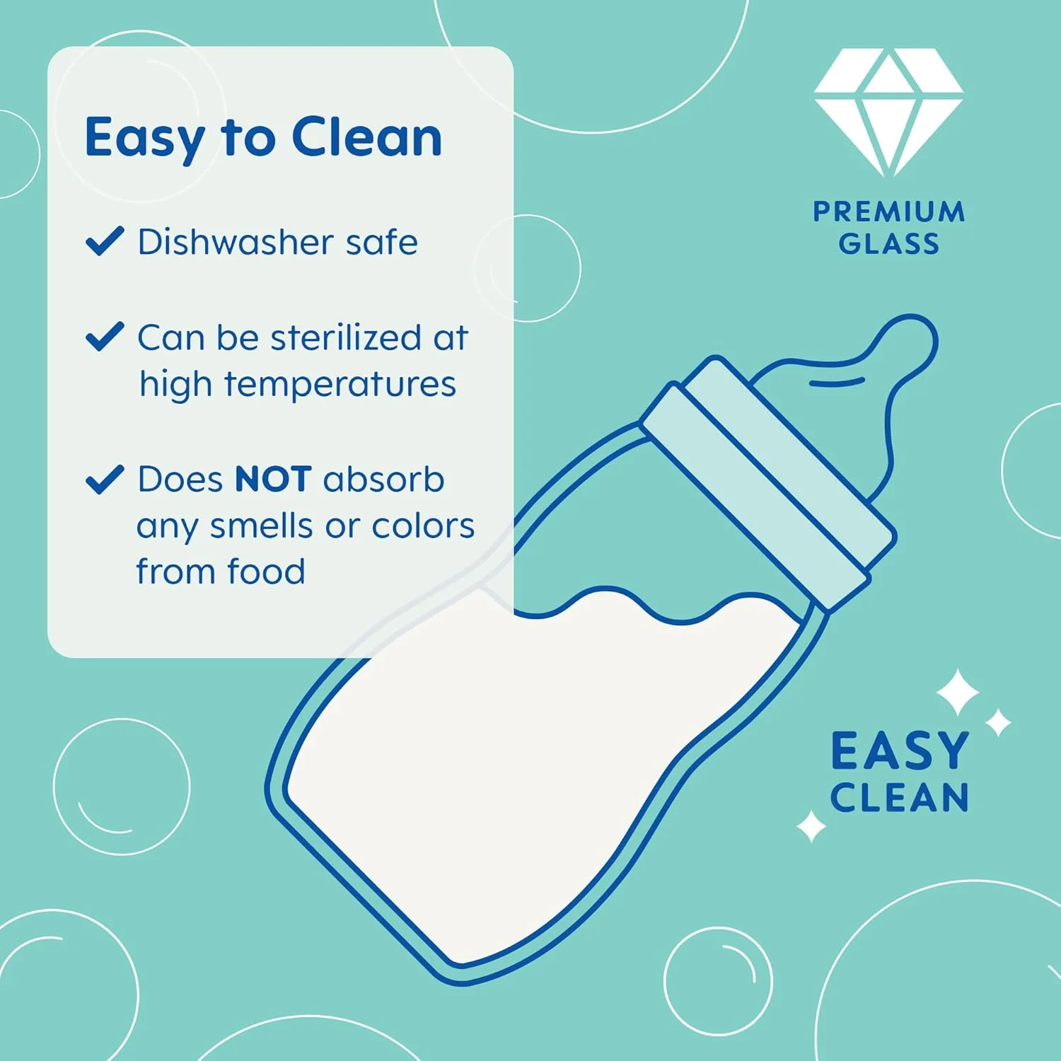 شیشه شیر شیشه ای ممتاز جریان آهسته مام فیل گود، تعویض آسان بین سینه و شیشه، 150 میلی لیتر، 0+ ماه، یونیسکس، 3 عددی شیشه شیر شیشه ای ممتاز جریان آهسته مام فیل گود، تعویض آسان بین سینه و شیشه، 150 میلی لیتر، 0+ ماه، یونیسکس، 3 عددی