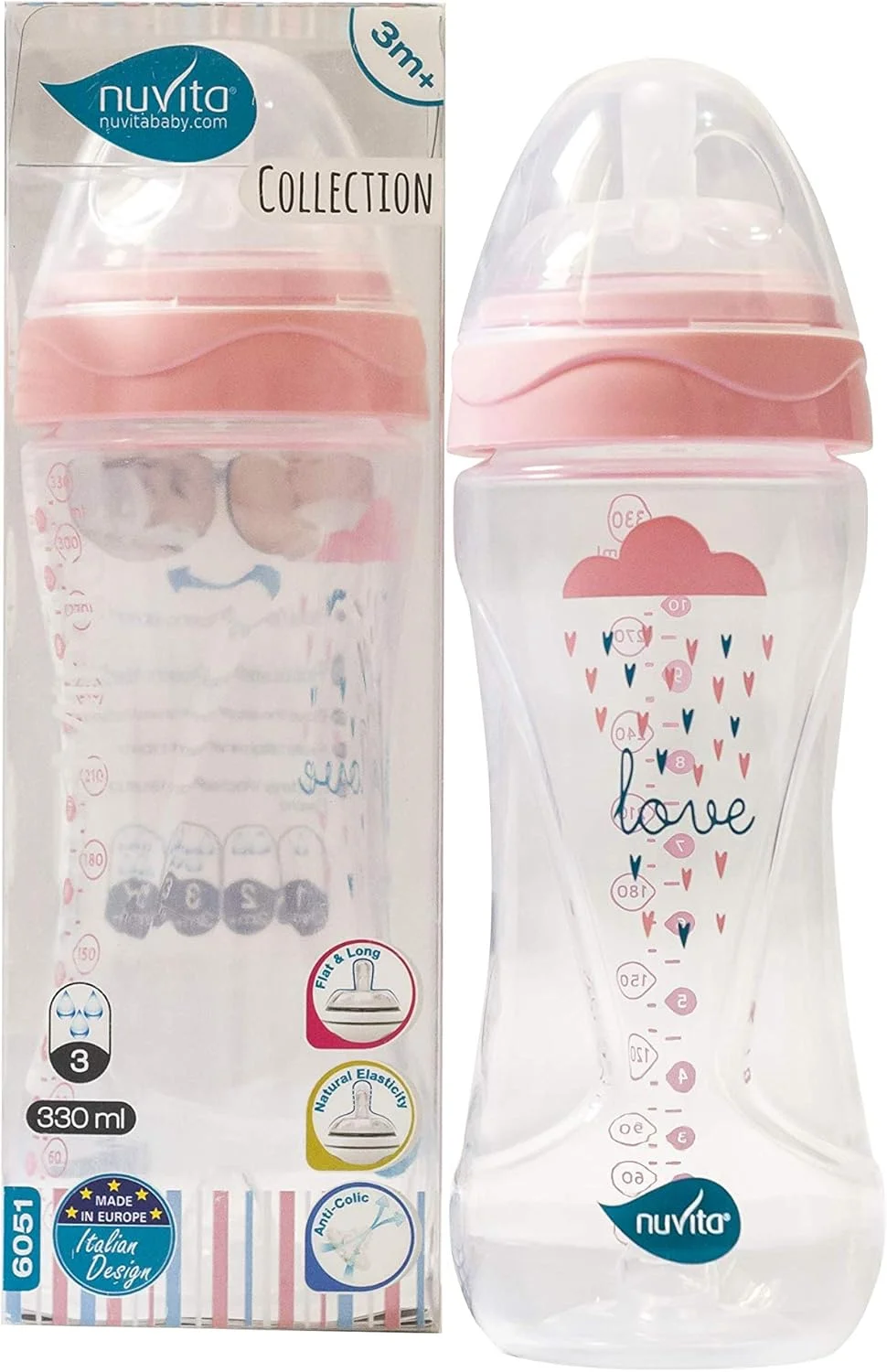 شیشه شیر ضد کولیک نوویتا میمیک کول، 330 میلی لیتر، صورتی، یک عدد شیشه شیر ضد کولیک نوویتا میمیک کول، 330 میلی لیتر، صورتی، یک عدد