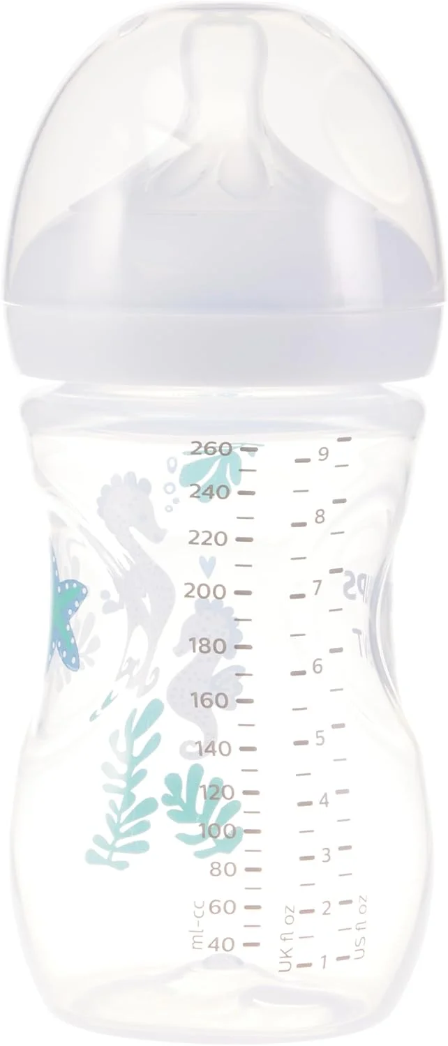 شیشه شیر نچرال کودک فیلیپس اونت با سرشیشه Natural Response، با طرح دریا، 260 میلی لیتر، 4 عددی، SCY903/68 شیشه شیر نچرال کودک فیلیپس اونت با سرشیشه Natural Response، با طرح دریا، 260 میلی لیتر، 4 عددی، SCY903/68