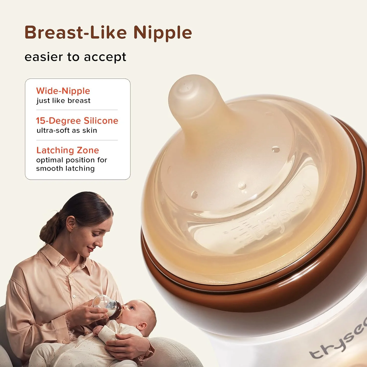 شیشه شیر ضد نفخ طبیعی PPSU Thyseed، شبیه ساز سینه مادر، مناسب نوزادان، مشابه سینه مادر، برای نوزادانی که شیشه شیر را نمی پذیرند، مناسب دختر و پسر، تغذیه با شیر خشک، ضد گاز، 240 میلی لیتر (8oz)، 3 ماه به بالا شیشه شیر ضد نفخ طبیعی PPSU Thyseed، شبیه ساز سینه مادر، مناسب نوزادان، مشابه سینه مادر، برای نوزادانی که شیشه شیر را نمی پذیرند، مناسب دختر و پسر، تغذیه با شیر خشک، ضد گاز، 240 میلی لیتر (8oz)، 3 ماه به بالا