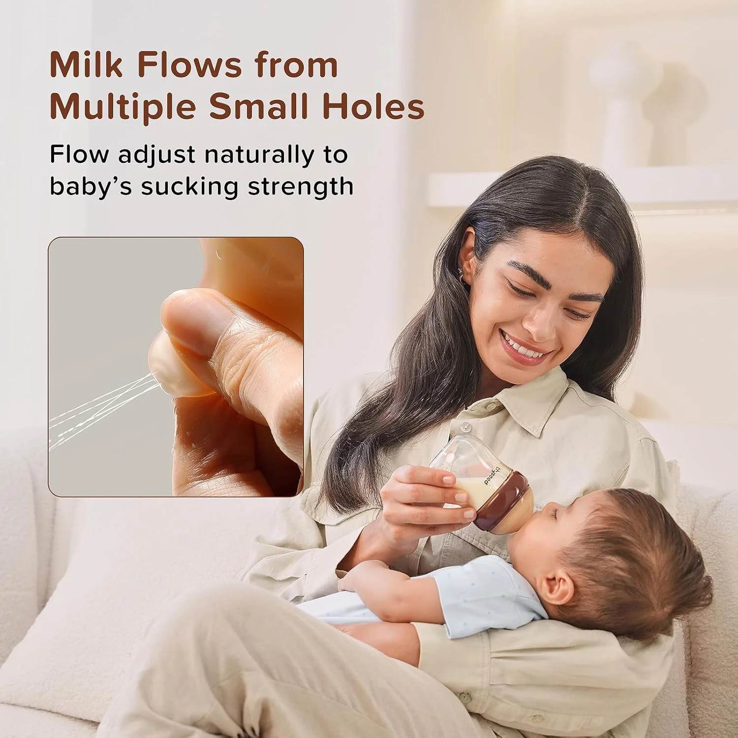 شیشه شیر ضد نفخ طبیعی PPSU Thyseed، شبیه ساز سینه مادر، مناسب نوزادان، مشابه سینه مادر، برای نوزادانی که شیشه شیر را نمی پذیرند، مناسب دختر و پسر، تغذیه با شیر خشک، ضد گاز، 240 میلی لیتر (8oz)، 3 ماه به بالا شیشه شیر ضد نفخ طبیعی PPSU Thyseed، شبیه ساز سینه مادر، مناسب نوزادان، مشابه سینه مادر، برای نوزادانی که شیشه شیر را نمی پذیرند، مناسب دختر و پسر، تغذیه با شیر خشک، ضد گاز، 240 میلی لیتر (8oz)، 3 ماه به بالا