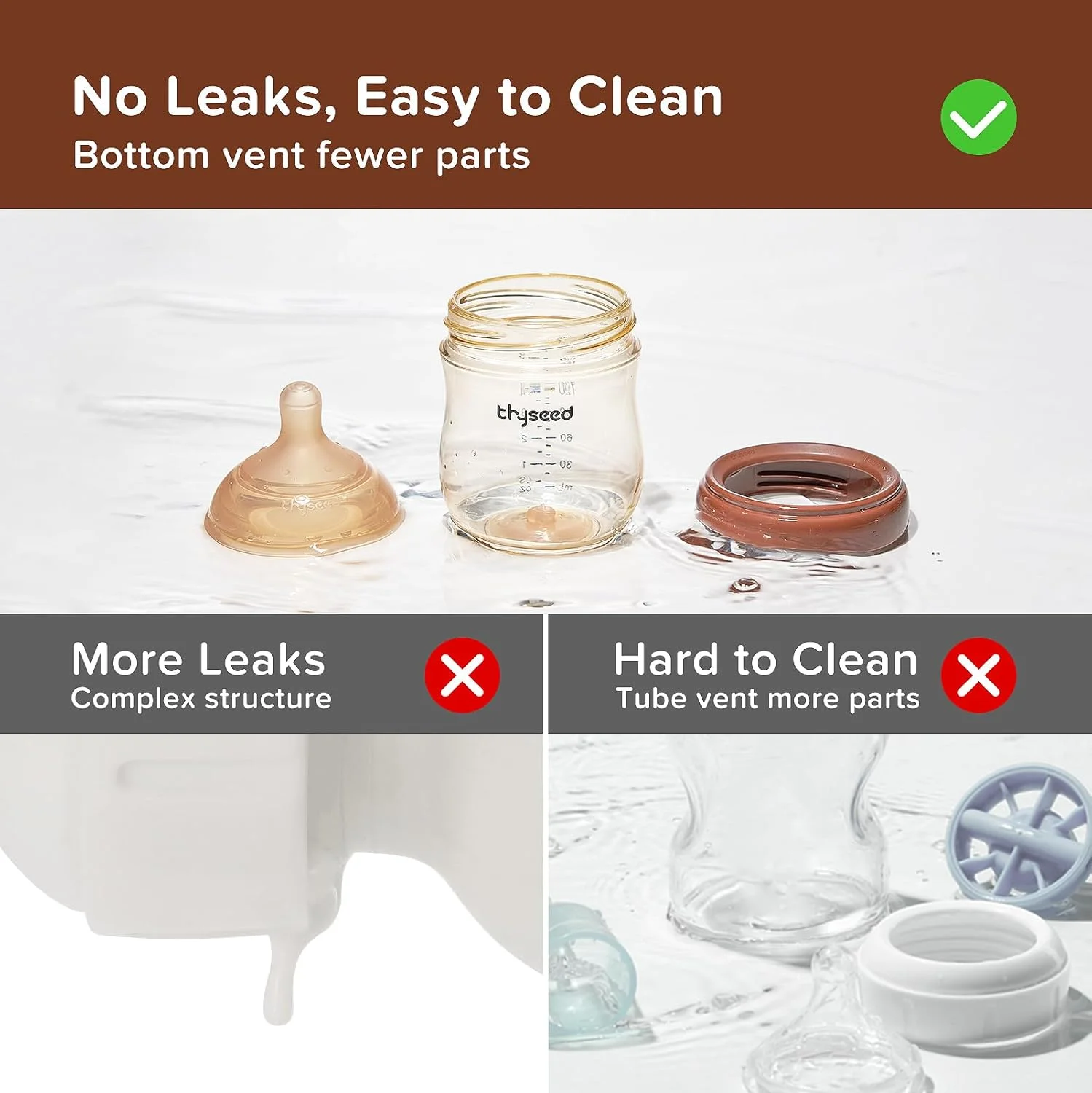 شیشه شیر ضد نفخ طبیعی PPSU Thyseed، شبیه ساز سینه مادر، مناسب نوزادان، مشابه سینه مادر، برای نوزادانی که شیشه شیر را نمی پذیرند، مناسب دختر و پسر، تغذیه با شیر خشک، ضد گاز، 240 میلی لیتر (8oz)، 3 ماه به بالا شیشه شیر ضد نفخ طبیعی PPSU Thyseed، شبیه ساز سینه مادر، مناسب نوزادان، مشابه سینه مادر، برای نوزادانی که شیشه شیر را نمی پذیرند، مناسب دختر و پسر، تغذیه با شیر خشک، ضد گاز، 240 میلی لیتر (8oz)، 3 ماه به بالا