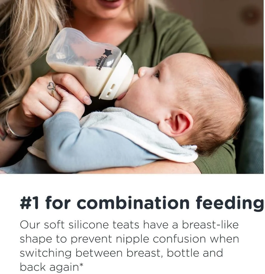 شیشه شیر ضد کولیک تامی تیپی Natural Start، سرشیشه جریان آهسته شبیه سینه مادر برای چفت شدن طبیعی، 0+ ماه، 260 میلی لیتر، دریچه ضد کولیک، خود استریل شونده، طرح حوض، بسته 6 عددی شیشه شیر ضد کولیک تامی تیپی Natural Start، سرشیشه جریان آهسته شبیه سینه مادر برای چفت شدن طبیعی، 0+ ماه، 260 میلی لیتر، دریچه ضد کولیک، خود استریل شونده، طرح حوض، بسته 6 عددی