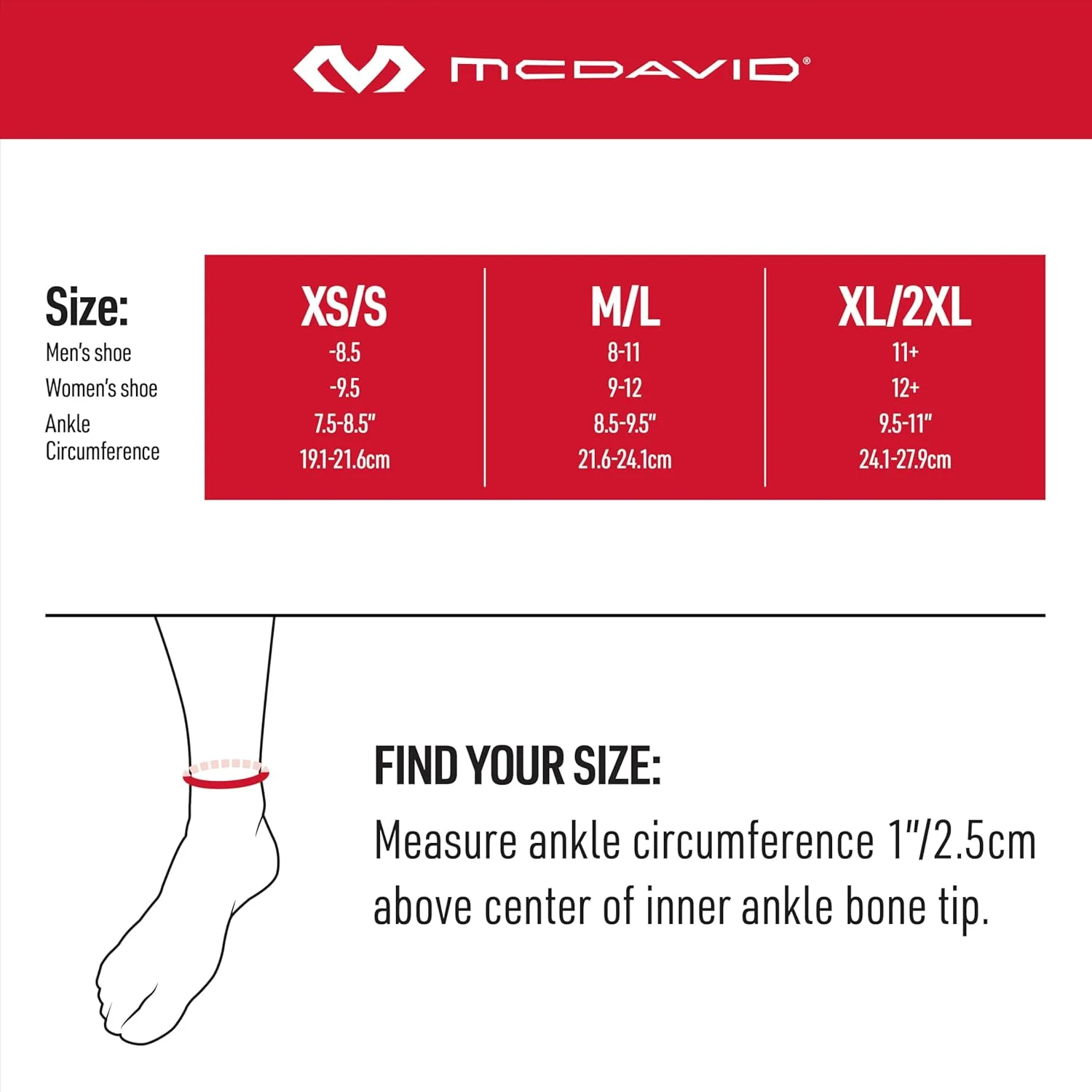 مچ بند فانتوم McDavid MD4303-01-25 با استخوان بندی و بند مشکی سایز M/L-M/L