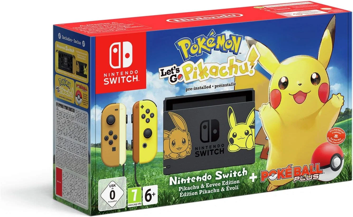 کنسول نینتندو سوییچ نسخه محدود Let's Go Pikachu به همراه جوی‌کان، بازی از پیش نصب شده Pokemon Let's Go Pikachu + کنترلر Pokeball Plus