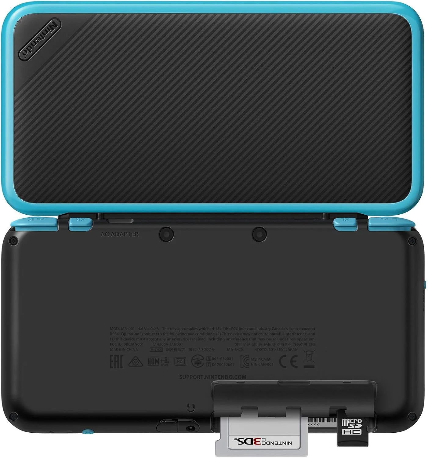 کنسول بازی Nintendo New 2DS XL - مشکی + فیروزه ای (بازسازی شده)