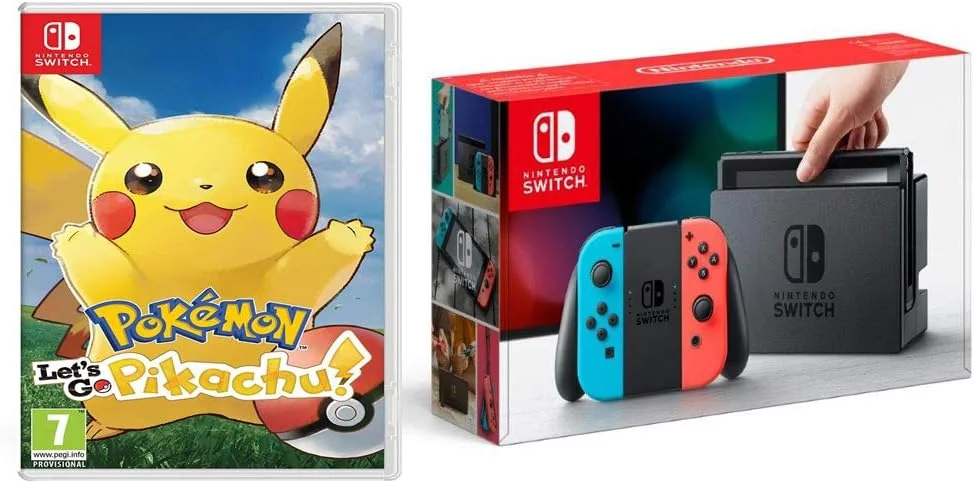 کنسول بازی نینتندو سوییچ 32 گیگابایت - قرمز نئون و آبی |&| POKEMON LET'S GO PIKACHU