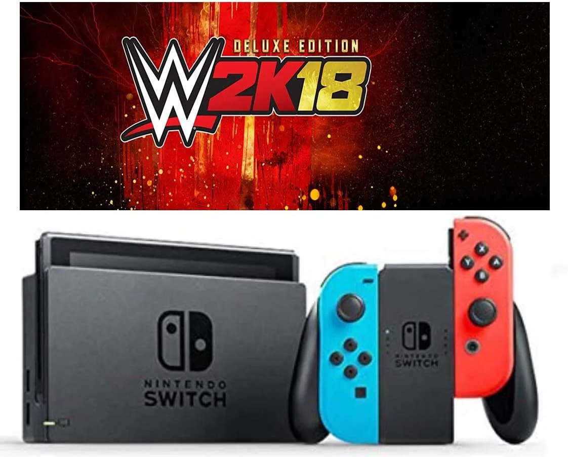 کنسول بازی نینتندو سوییچ 32 گیگابایت - قرمز نئون و آبی به همراه WWE2k18