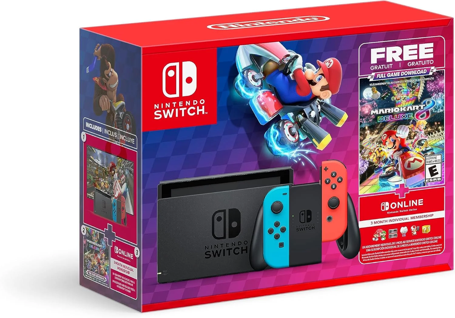 باندل کنسول نینتندو سوییچ: Mario Kart 8 Deluxe (دانلود کامل بازی + 3 ماه عضویت Nintendo Switch Online)