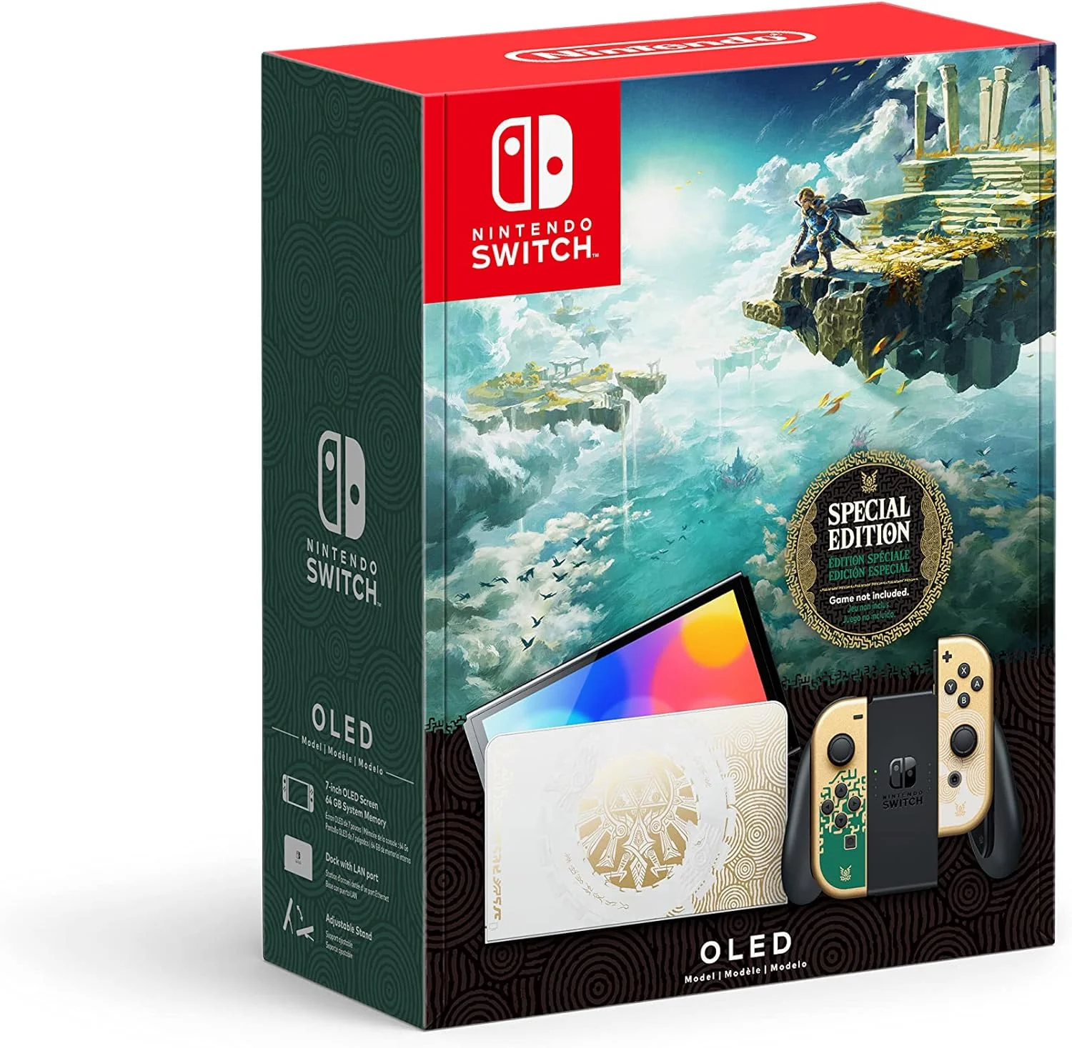 کنسول نینتندو سوییچ مدل OLED - نسخه Legend of Zelda: Tears of the Kingdom (بازسازی شده)