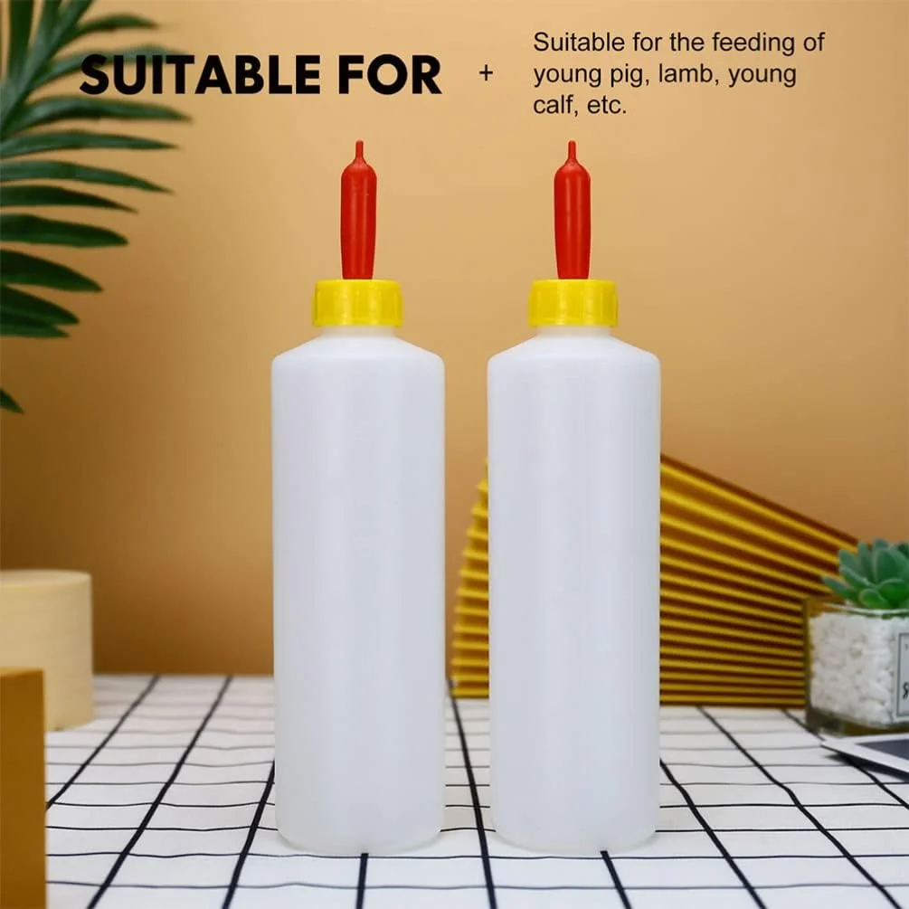 Yardwe 6 عدد شیشه شیر بره، شیشه شیر حیوانات، شیشه شیر بره، شیشه شیر بز، شیشه شیر گوساله برای بره، توله سگ، کره اسب، گوساله 400 میلی لیتر سفید