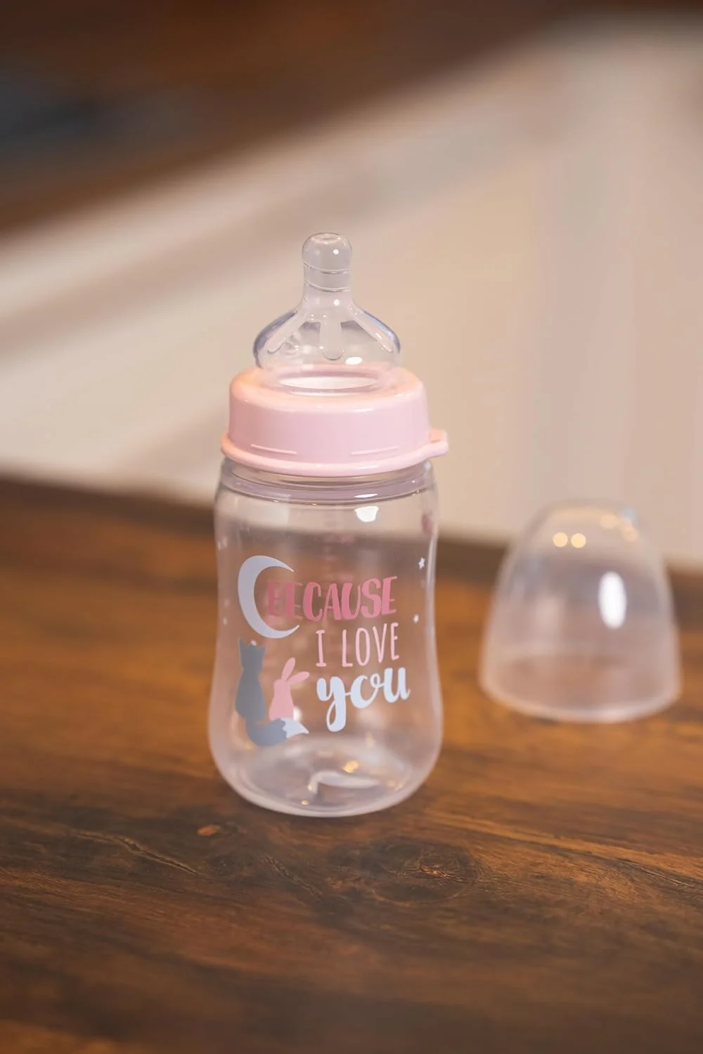 شیشه شیر دهانه گشاد نیپ، شیشه شیر کودک - 260 میلی لیتر، بدون BPA، سرشیشه سیلیکونی نرم با جریان متوسط شبیه سینه مادر، دخترانه، تمیز کردن آسان، شیشه شیر برای نوزادان و کودکان نوپا، ساخت آلمان