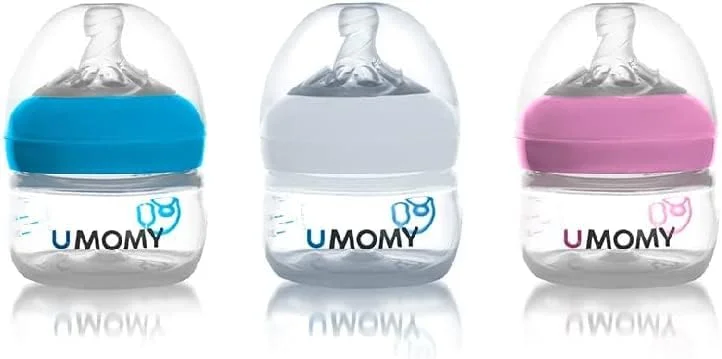 شیشه شیر ضد نفخ نوزاد اومومی – نهایت راحتی تغذیه برای کودک شما (آبی)