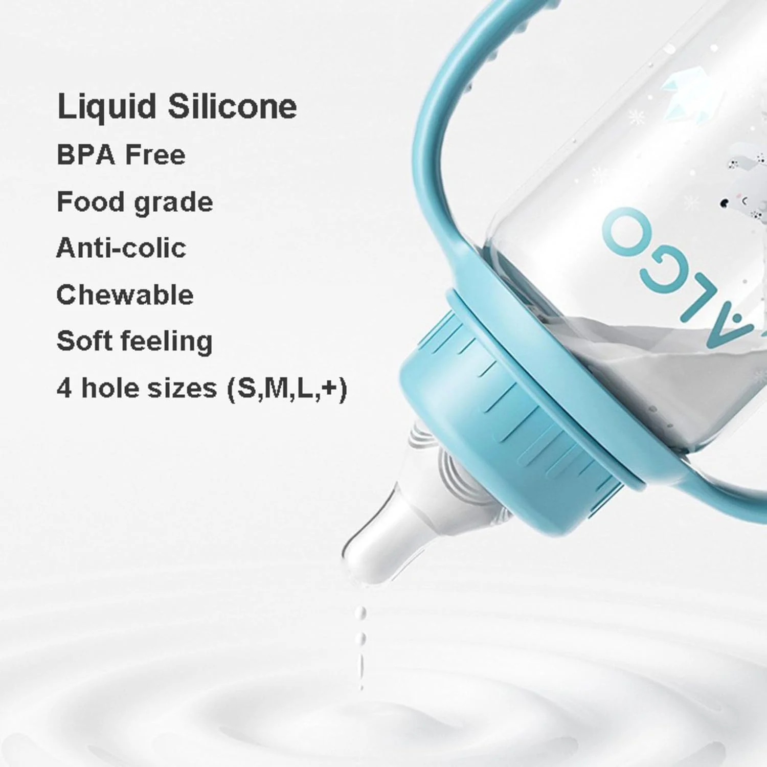 شیشه شیر کودک Twisoo - طراحی کارتونی زیبا، ضد نفخ و فاقد BPA، شیشه شیر PP دهانه استاندارد 120 میلی لیتری با درپوش سیلیکونی ضد نشت، شیشه شیر بادوام برای تغذیه آسان (قهوه ای)