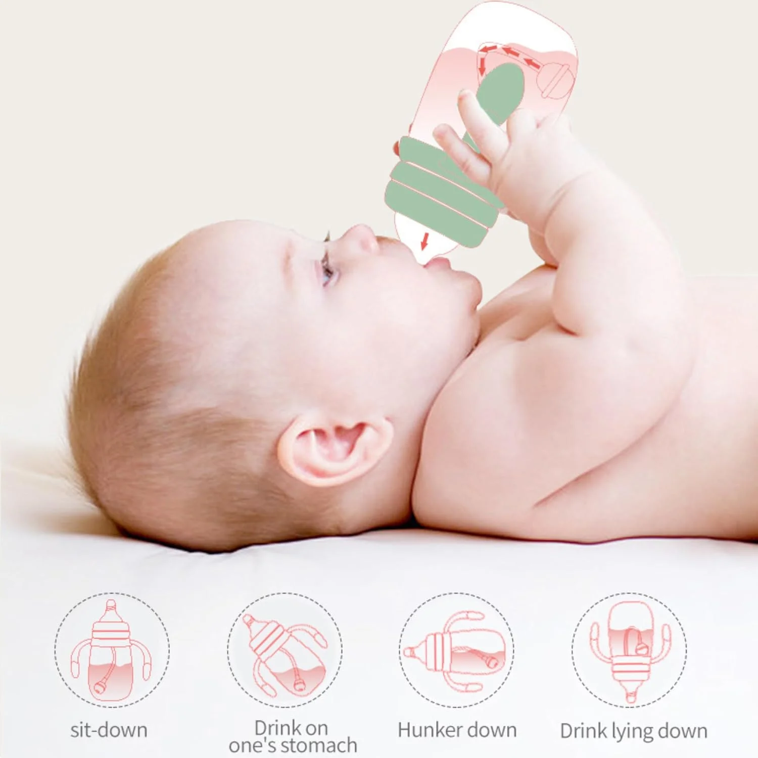 شیشه شیر نوزاد دهانه پهن Twisoo PPSU، 240 میلی لیتر - شیشه شیر نوزاد بدون BPA، شیشه شیر خشک برای نوزادان، بادوام، سبک وزن، طراحی ضد نشت، ایمن برای نوزادان و کودکان نوپا (سبز) شیشه شیر نوزاد دهانه پهن Twisoo PPSU، 240 میلی لیتر - شیشه شیر نوزاد بدون BPA، شیشه شیر خشک برای نوزادان، بادوام، سبک وزن، طراحی ضد نشت، ایمن برای نوزادان و کودکان نوپا (سبز)