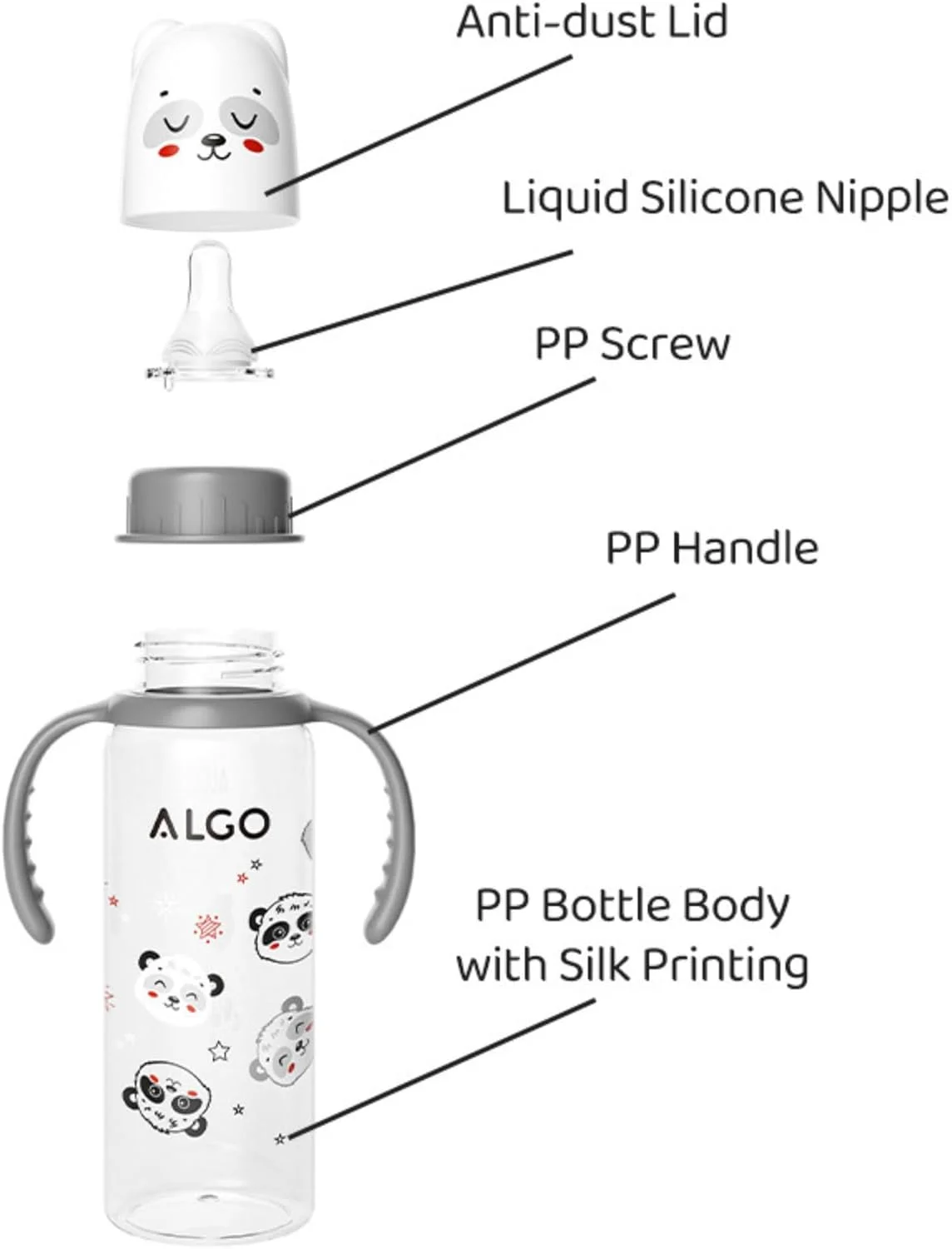 شیشه شیر کودک Twisoo - طراحی کارتونی زیبا، ضد نفخ و فاقد BPA، شیشه شیر PP با گردن استاندارد 120 میلی لیتری با درپوش سیلیکونی ضد نشت، شیشه شیر بادوام برای تغذیه آسان (خاکستری) شیشه شیر کودک Twisoo - طراحی کارتونی زیبا، ضد نفخ و فاقد BPA، شیشه شیر PP با گردن استاندارد 120 میلی لیتری با درپوش سیلیکونی ضد نشت، شیشه شیر بادوام برای تغذیه آسان (خاکستری)