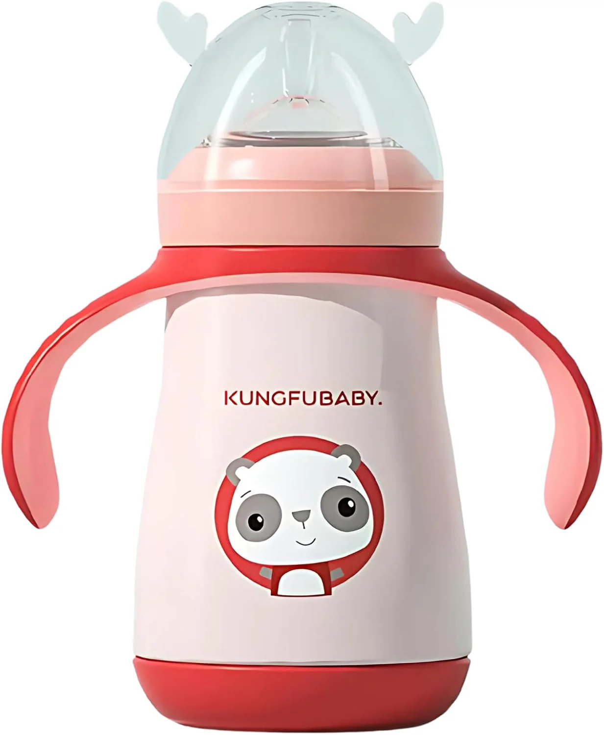 شیشه شیر کودک توییسو 3 در 1، بدون BPA، استیل ضد زنگ 316، 260 میلی لیتر - شیشه عایق نوشیدنی ها را به مدت 6-8 ساعت گرم نگه می دارد، ایده آل برای نوزادان و کودکان نوپا (صورتی)