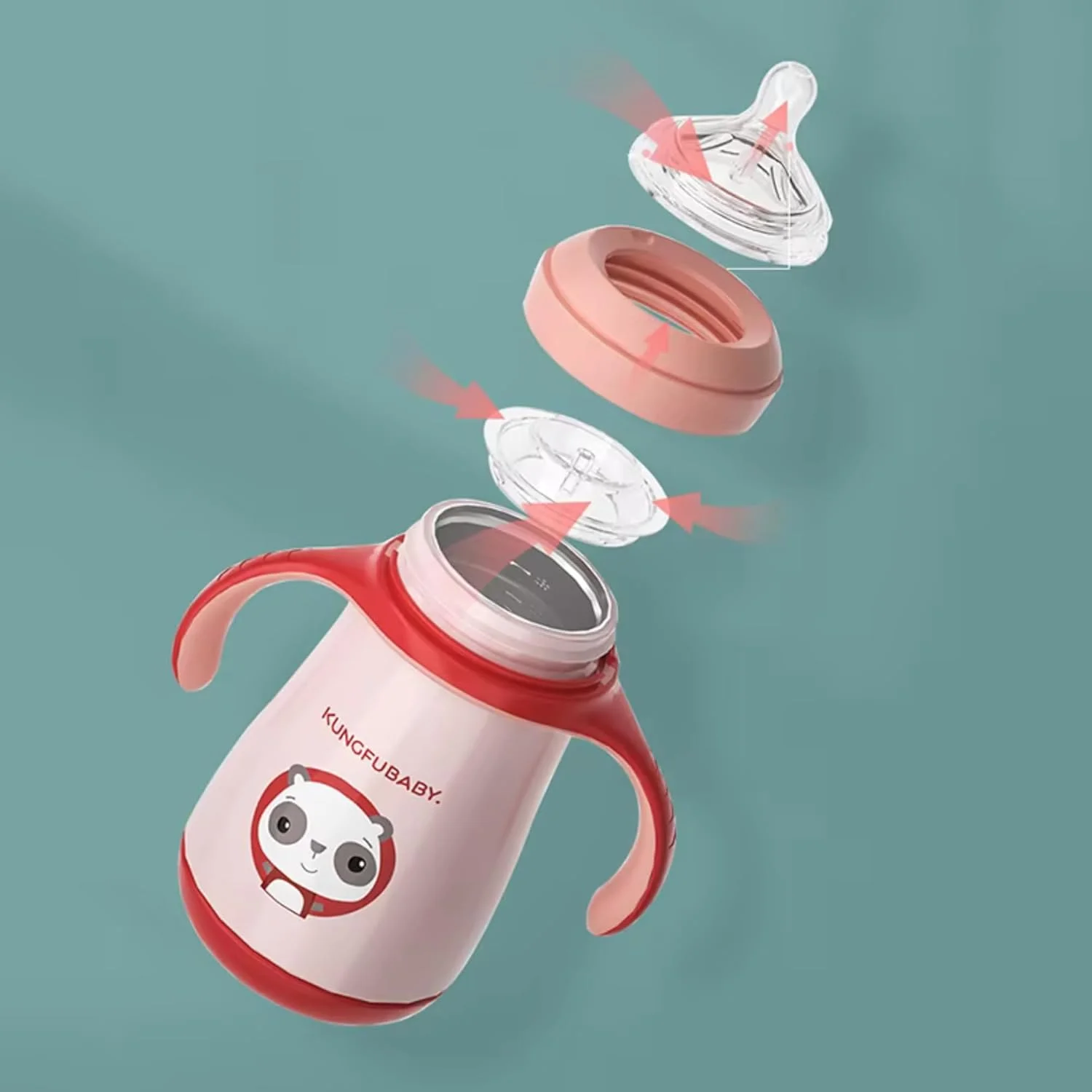 شیشه شیر کودک توییسو 3 در 1، بدون BPA، استیل ضد زنگ 316، 260 میلی لیتر - شیشه عایق نوشیدنی ها را به مدت 6-8 ساعت گرم نگه می دارد، ایده آل برای نوزادان و کودکان نوپا (صورتی)