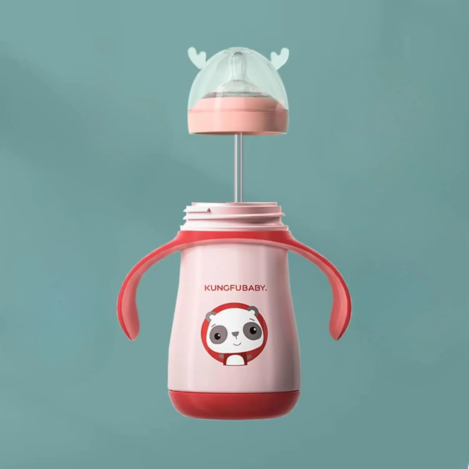 شیشه شیر کودک توییسو 3 در 1، بدون BPA، استیل ضد زنگ 316، 260 میلی لیتر - شیشه عایق نوشیدنی ها را به مدت 6-8 ساعت گرم نگه می دارد، ایده آل برای نوزادان و کودکان نوپا (صورتی)