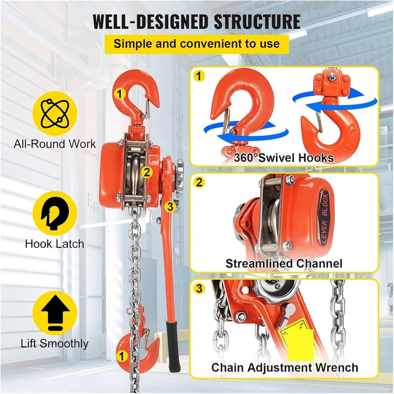 بالابر زنجیری اهرمی برقی DYDXFDSLF، بالابر زنجیری دستی جغجغه ای 3 تن / 1.5 تن 1.5 متری 3 متری 6 متری بلوک دستی قابل حمل برای بلند کردن با قلاب قرقره بالابر زنجیری اهرمی برقی DYDXFDSLF، بالابر زنجیری دستی جغجغه ای 3 تن / 1.5 تن 1.5 متری 3 متری 6 متری بلوک دستی قابل حمل برای بلند کردن با قلاب قرقره