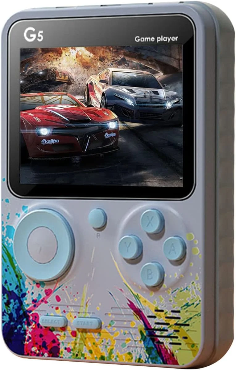 کنسول بازی دستی Eacam G5 با صفحه نمایش تمام رنگی 3.0 اینچی، دارای 500 بازی رترو، کنسول بازی قابل حمل با باتری قابل شارژ 1000 میلی آمپر ساعتی