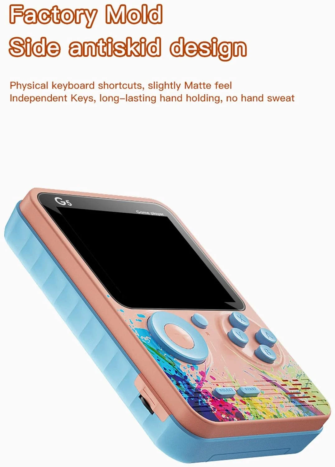 کنسول بازی دستی Eacam G5 با صفحه نمایش تمام رنگی 3.0 اینچی، دارای 500 بازی رترو، کنسول بازی قابل حمل با باتری قابل شارژ 1000 میلی آمپر ساعتی کنسول بازی دستی Eacam G5 با صفحه نمایش تمام رنگی 3.0 اینچی، دارای 500 بازی رترو، کنسول بازی قابل حمل با باتری قابل شارژ 1000 میلی آمپر ساعتی