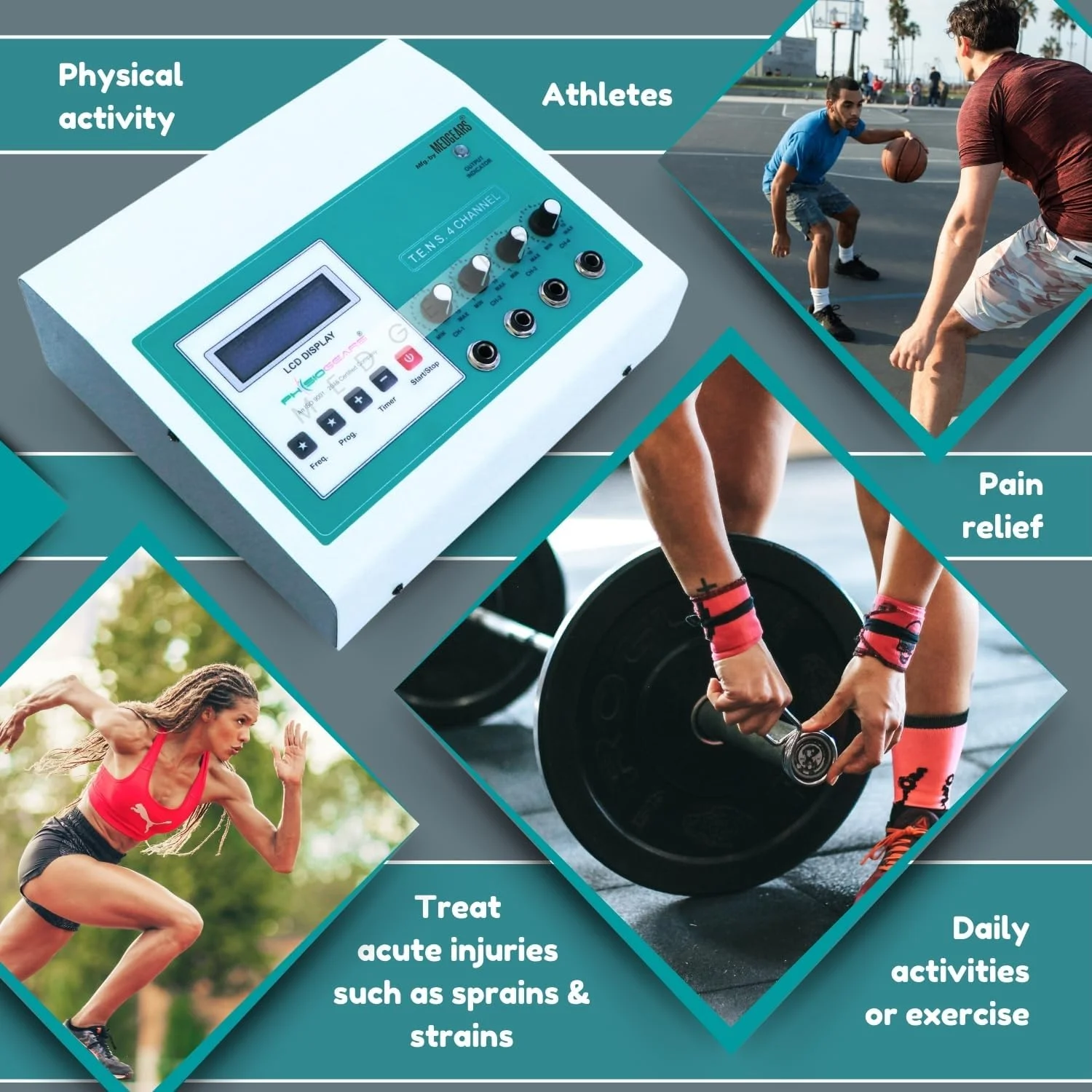 دستگاه فیزیوتراپی تنس 4 کانال LCD مدل Physiogears دستگاه فیزیوتراپی تنس 4 کانال LCD مدل Physiogears