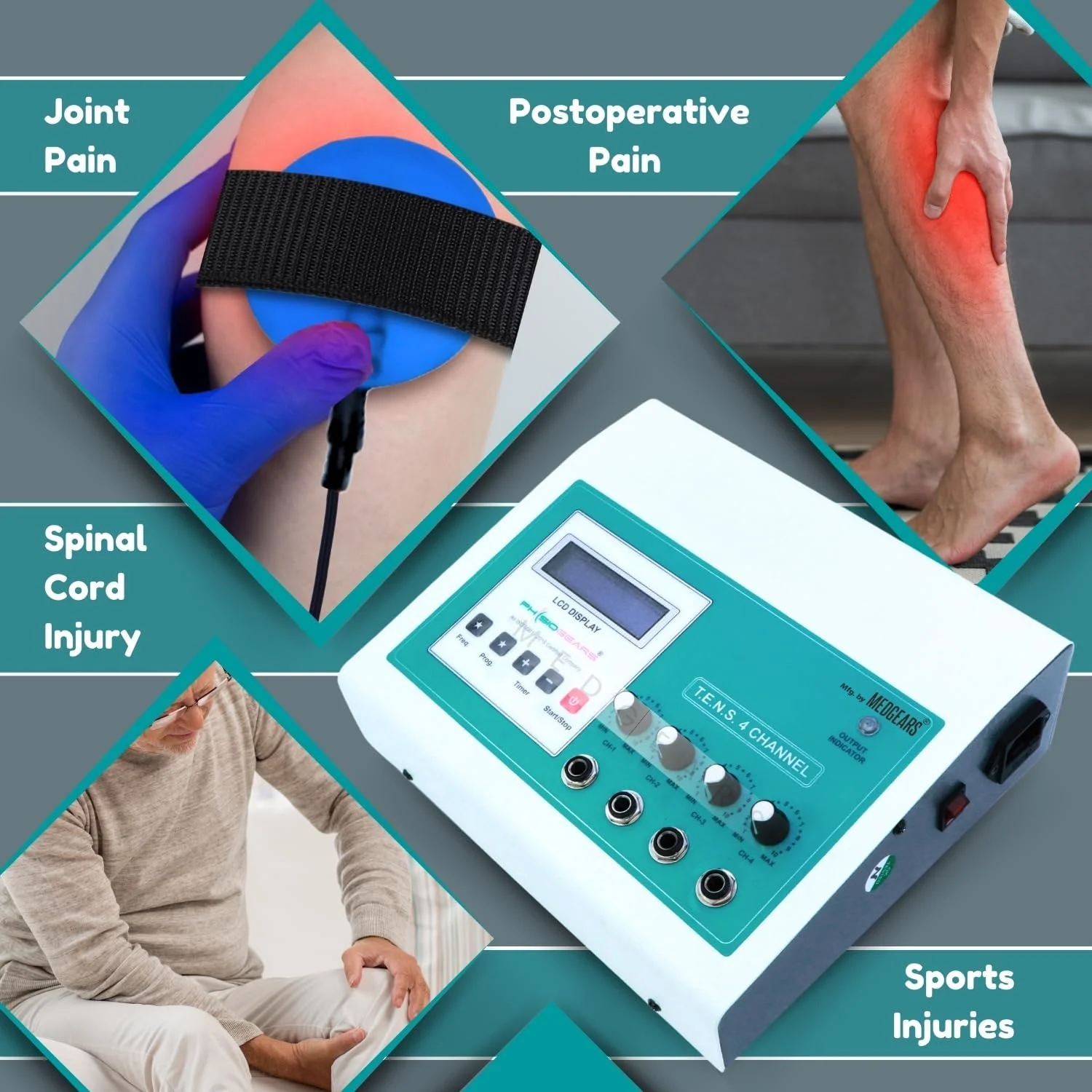 دستگاه فیزیوتراپی تنس 4 کانال LCD مدل Physiogears دستگاه فیزیوتراپی تنس 4 کانال LCD مدل Physiogears