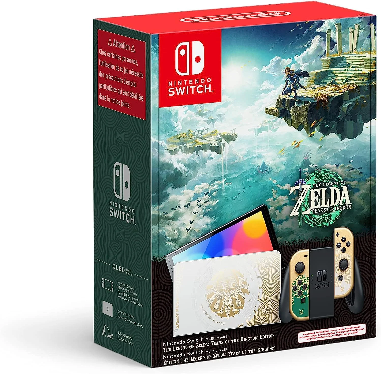 کنسول بازی نینتندو سوییچ (مدل OLED) نسخه محدود Zelda Tears of the Kingdom (بازی شامل نمی شود)