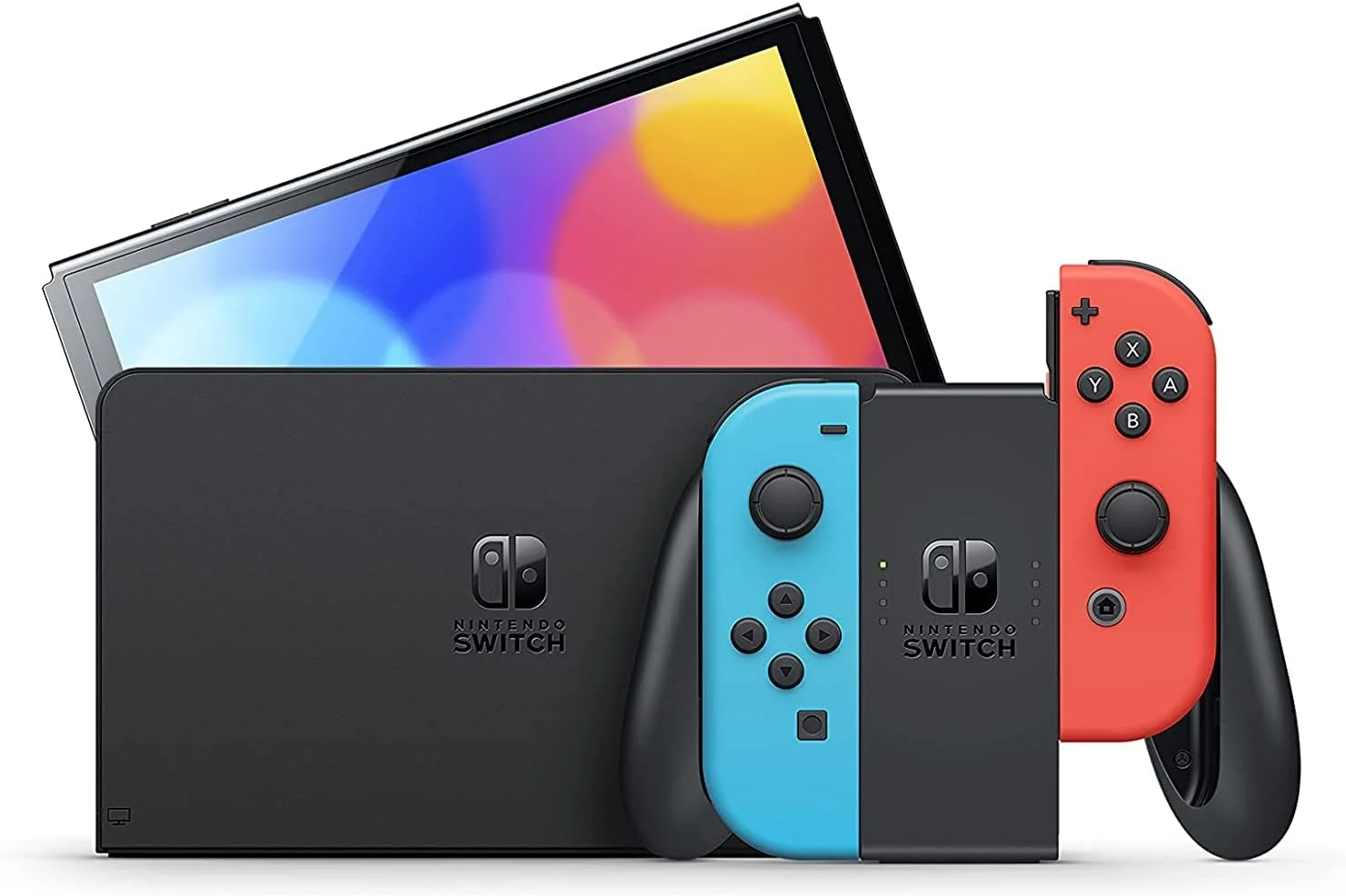 نینتندو سوییچ - مدل OLED با Joy-Con قرمز نئون و آبی نئون Region-Free