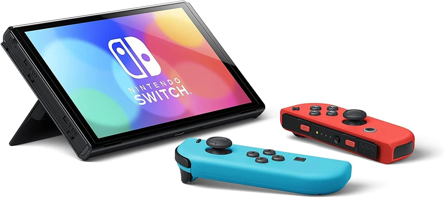 نینتندو سوییچ - مدل OLED با Joy-Con قرمز نئون و آبی نئون Region-Free