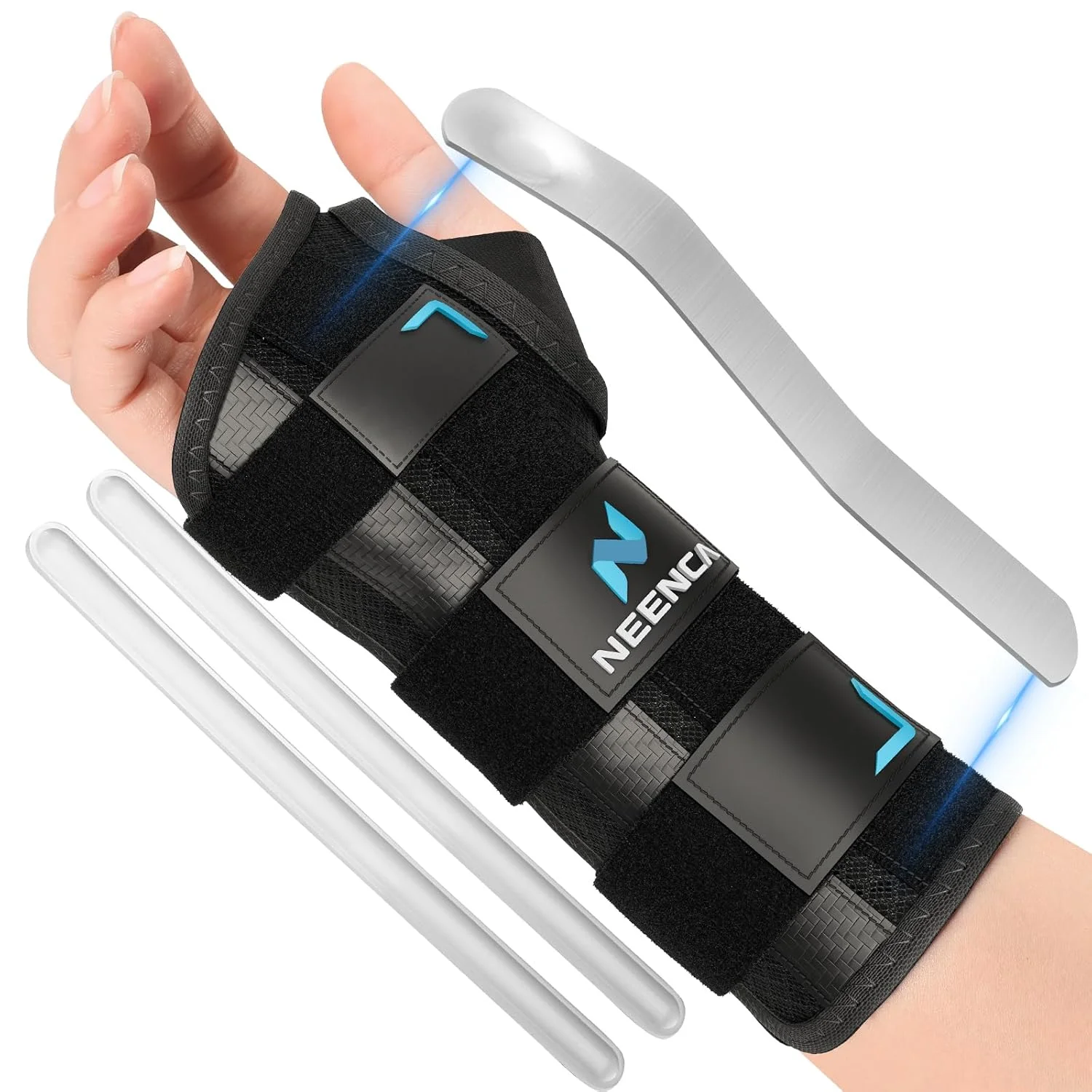 مچ بند طبی نینکا برای تونل کارپال، مناسب برای تسکین درد تاندونیت، رگ به رگ شدن و آرتروز - مچ بند دست راست و چپ با آتل فلزی برای بهبودی (خاکستری مشکی، کوچک، دست چپ)