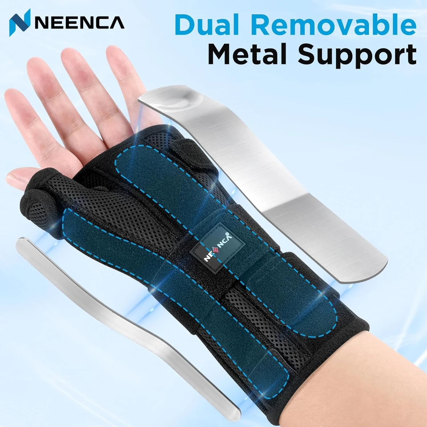 مچ بند طبی NEENCA برای تونل کارپال، مچ بند قابل تنظیم با آتل برای آرتروز، تاندونیت، رگ به رگ شدن، آسیب دیدگی، درد مچ دست (XL/XXL/XXXL، دست چپ با شست)