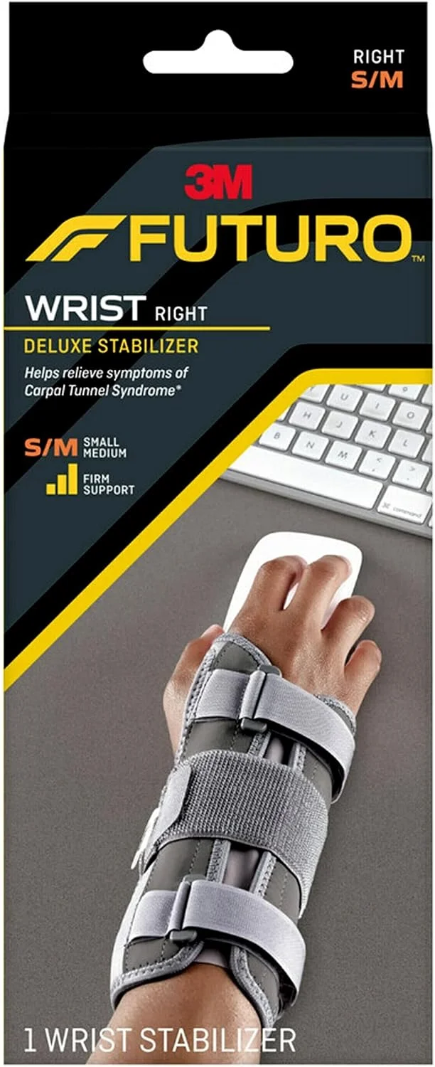 مچ بند طبی فوتورو مدل Deluxe مناسب دست راست سایز S/M، یک عدد در بسته | رنگ خاکستری | کد 09090ENT | کمک به تسکین علائم درد | پشتیبانی محکم | محافظ مچ
