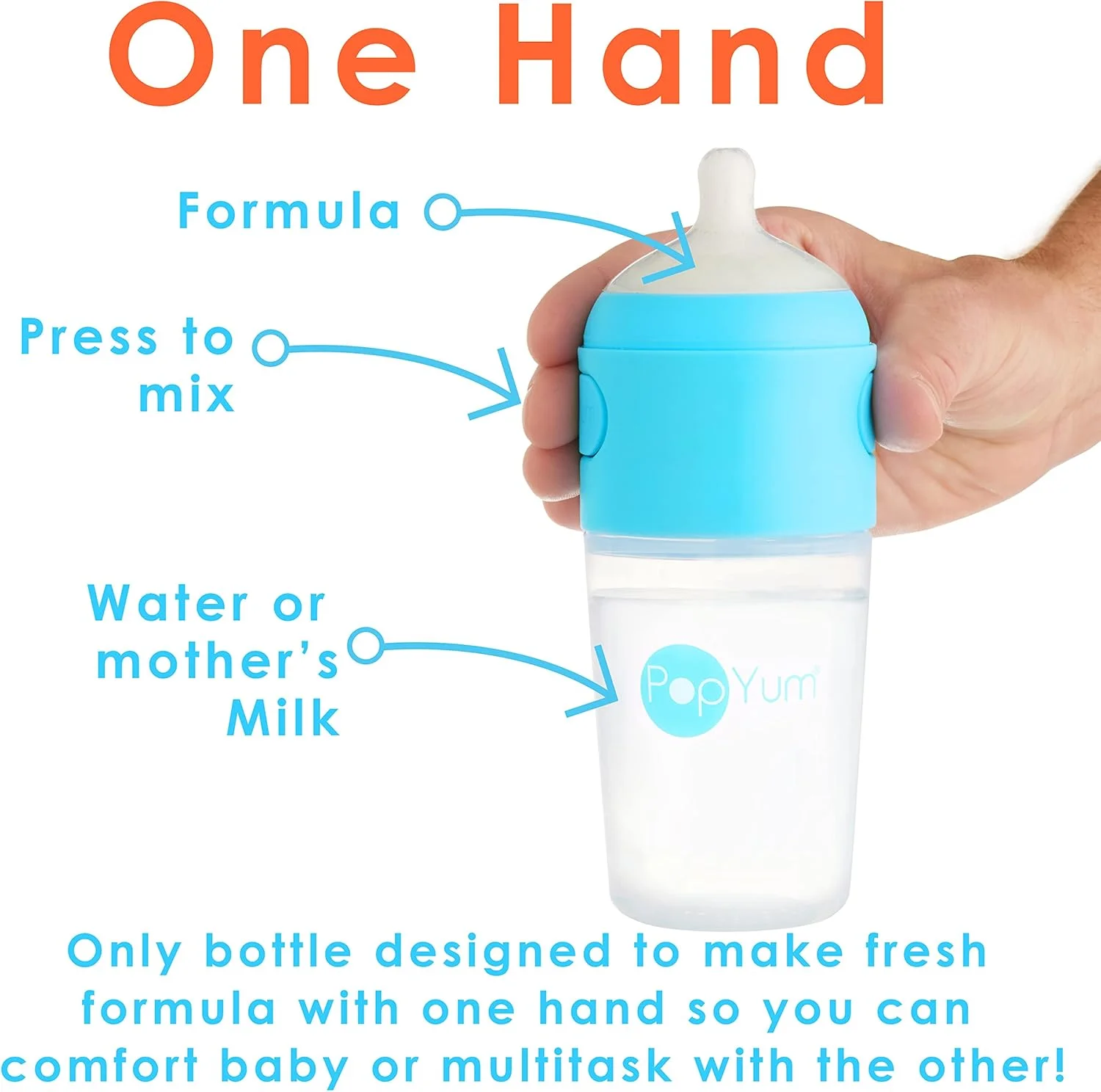 شیشه شیر ضد نفخ و مخلوط کننده شیر خشک آبی 260 میلی لیتری PopYum، بسته 3 عددی با سرشیشه سایز 2 جریان متوسط، فاقد BPA و با قفل طبیعی شیشه شیر ضد نفخ و مخلوط کننده شیر خشک آبی 260 میلی لیتری PopYum، بسته 3 عددی با سرشیشه سایز 2 جریان متوسط، فاقد BPA و با قفل طبیعی