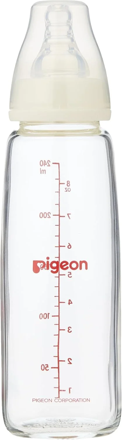 شیشه شیر پیرجن مدل شیشه ای شفاف، سفید/شفاف، 240 میلی لیتر