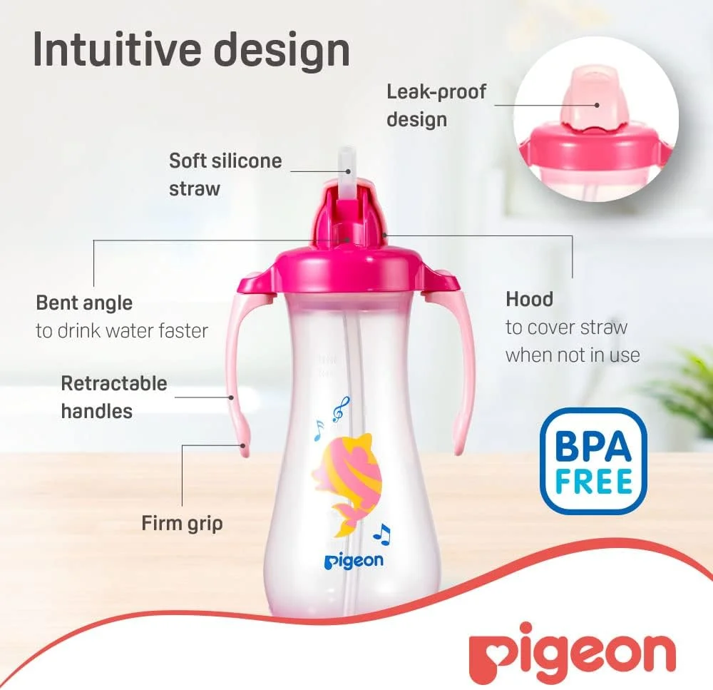 فنجان شیرخوری نی دار بلند کودک Pigeon، فنجان آموزش نوشیدن کودک، ضد نشت، بدون BPA، 9+ ماه، صورتی، ضد ریزش، گرفتن آسان، فنجان آبرسانی کودک، 300 میلی لیتر فنجان شیرخوری نی دار بلند کودک Pigeon، فنجان آموزش نوشیدن کودک، ضد نشت، بدون BPA، 9+ ماه، صورتی، ضد ریزش، گرفتن آسان، فنجان آبرسانی کودک، 300 میلی لیتر