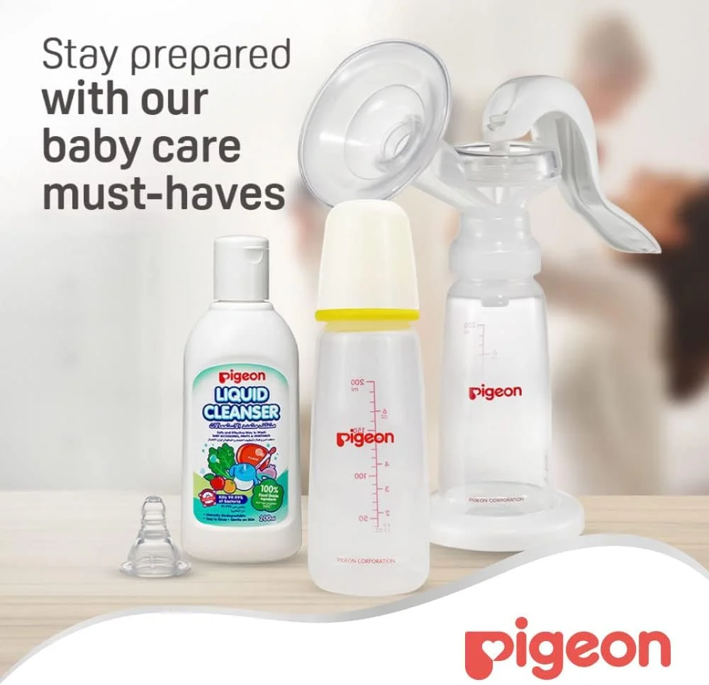شیشه شیر باریک گردن Pigeon با سرشیشه سیلیکونی فوق العاده نرم و بطری پلاستیکی بدون BPA، رنگ های متنوع، 200 میلی لیتر شیشه شیر باریک گردن Pigeon با سرشیشه سیلیکونی فوق العاده نرم و بطری پلاستیکی بدون BPA، رنگ های متنوع، 200 میلی لیتر