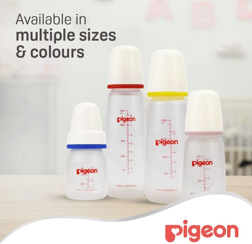 شیشه شیر پلاستیکی گردن باریک Pigeon، درب سفید، سرشیشه سیلیکونی فوق العاده نرم، ضد کولیک، فاقد BPA و BPS، 240 میلی لیتر، چند رنگ شیشه شیر پلاستیکی گردن باریک Pigeon، درب سفید، سرشیشه سیلیکونی فوق العاده نرم، ضد کولیک، فاقد BPA و BPS، 240 میلی لیتر، چند رنگ